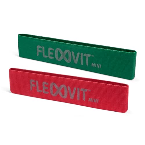 FLEXVIT Mini Band – Fitnessbänder für allgemeine Stabilisierungsübungen in Athletic Grün und Prehab Red, Dehnung, Aktivierung und Mobilisierung, 6 Stärken, für Anfänger und Profis von FLEXVIT