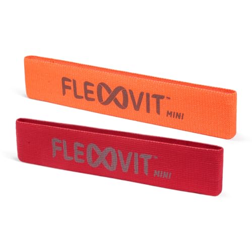 FLEXVIT Mini Band – Fitnessbänder für allgemeine Stabilisierungsübungen in Core Orange und Prehab Red, Dehnung, Aktivierung und Mobilisierung, 6 Stärken, für Anfänger und Profis von FLEXVIT