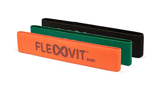 FLEXVIT Mini Fitnessband 3er Set Athletic (Orange, Grün & Schwarz) - Fitnessbänder für allgemeine Stabilisationsübungen, Dehnung, Mobilisation, Verschiedene Stärken, für Anfänger und Profis, Waschbar von FLEXVIT