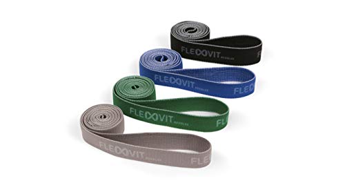 FLEXVIT Revolve Fitnessband 4er Set - Fitnessbänder für effektives Ganzkörpertraining, HIT, Koordination, Stabilisierung und Sprungkraft, 4 Stärken, Anfänger und Profis, Waschbar von FLEXVIT