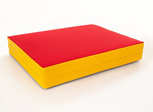 FLIXI Hüpfmatratze - ab 1 Jahre - Turn Matte für Kinder - Spiel Matratze zum Toben - Hüpfen - Balancieren Rot/Gelb von FLIXi