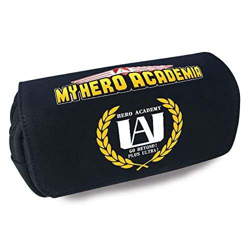 FLOATING My He-ro Academ-ia Pencil Case with Compartments, Cartoon Anime Double Zipper Pencil Case, Double Layers Pencil Case for Kids-20x10x7.5cm||Multicolor 7 von FLOATING