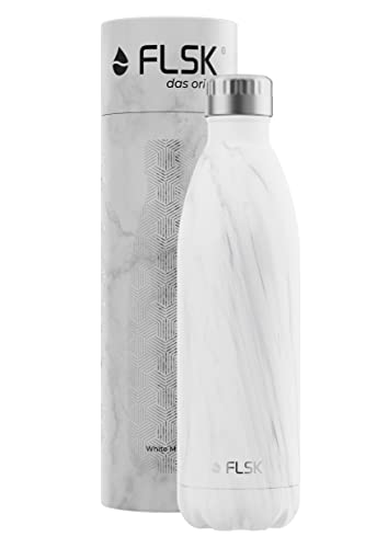 FLSK Das Original New Edition Edelstahl Trinkflasche • Kohlensäure geeignet • Die Isolierflasche hält 18 Stunden heiß und 24 Stunden kalt • ohne BPA und rostfrei von FLSK