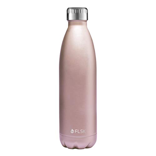 FLSK das Original OLD Trinkflasche • 750ml • Thermoflasche • Isolierflasche • hält 18h heiß • 24h kalt (Farbe Roségold, Grösse 750ml) von FLSK
