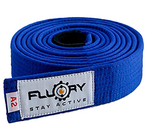 FLUORY BJJ-Gürtel, brasilianischer Jiu-Jitsu-Gürtel mit Farbe Weiß, Lila, Blau, Braun, Schwarz für Größe A0, A1, A2, A3, A4 (BTF01lan, A3) von FLUORY