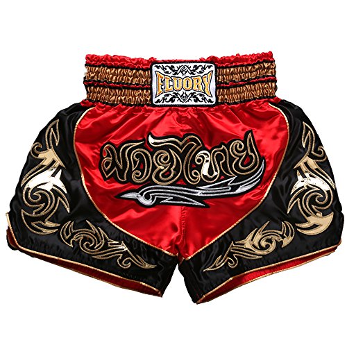 FLUORY Muay Thai Short Hohe Qualität MMA Boxing Shorts Thaiboxhose Kickboxhose Hose Sporthose für Herren Damen Kampfsport Grappling von FLUORY