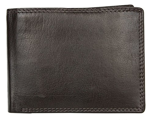 Braun Herren Trifold Portemonnaie aus Echtem Leder ohne Logos von FLW