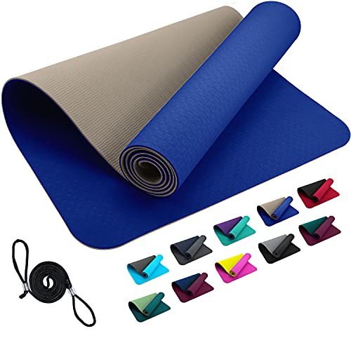 183*61*0.6cm TPE Yoga Mat Non Slip Elastic Carpet Gymnastic Pilates Outdoor 