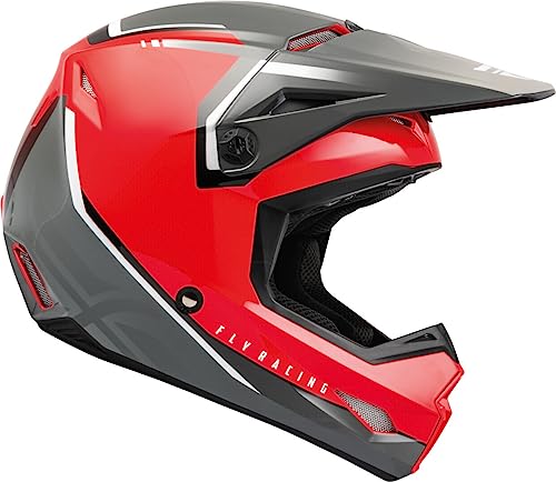 Fly Racing Kinetic Vision Motocross Helm (Gray/Red,S (56)) von FLY Racing