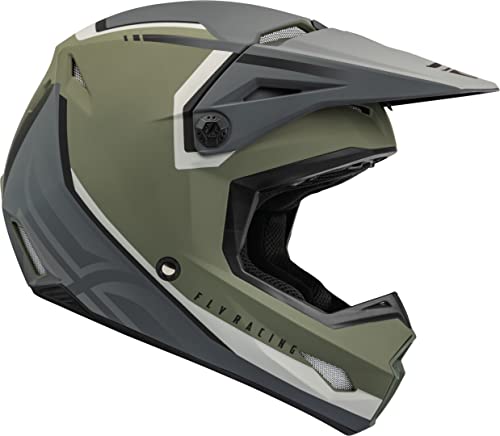 Fly Racing Kinetic Vision Motocross Helm (Grey/Green,L (60)) von FLY Racing