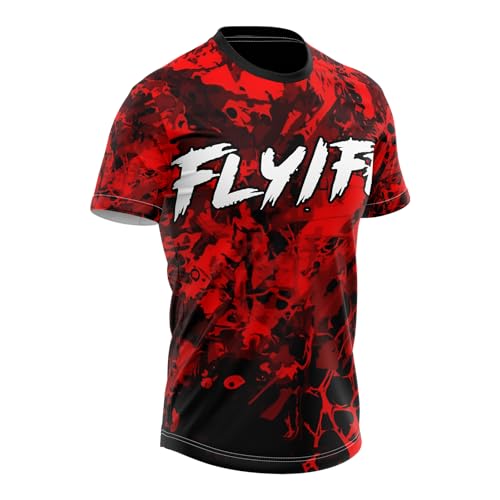 Herren Mountainbike MTB Top Kurzarm Atmungsaktiv Bequem Weich Feuchtigkeitstransport Radtrikot,Shirt Downhill Fahrrad Jersey Schnelltrocknend,Schnell Trocknend,antibakteriell (P7,6XL) von FLYIFE