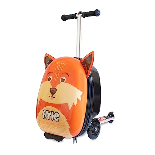 FLYTE Roller-Koffer, Faltbarer Kinderkoffer - Hartschale, Ride On mit Rädern, 2-in-1, 18 Zoll, 25 Liter Fassungsvermögen - Frazer der Fuchs von Flyte