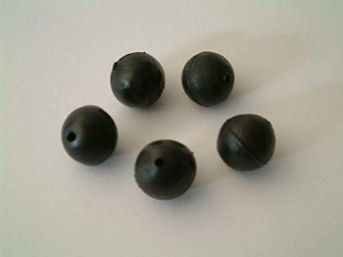 Gummiperlen - 14 mm - Inhalt 5 Stück - Farbe Schwarz - gelocht von FM