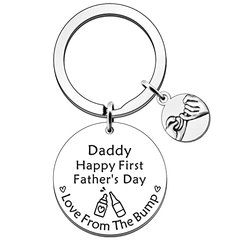 FMCC Schlüsselanhänger zum ersten Vatertag - Dad to Be Gifts New Daddy to Be Geschenke Geburtstag Weihnachten Valentinstag Geschenke New Dad Gifts from Bump, silber, Einheitsgröße von FMCC