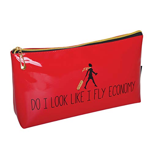 FMG Kosmetiktasche mit Aufschrift "Do I Look Like A Fly Economy", Rot von FMG
