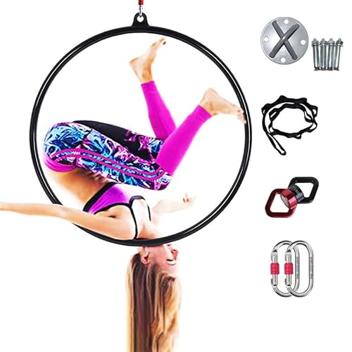 FNEDYHK Yoga-Aerial-Hoop-Set Für Erwachsene, Tanz-Fitness-Ausrüstung, Lyra-Hoop-Ring, Großes Metallkunst-Yoga-Hoop-Set Für Zuhause, Fitnessstudio, Zirkusse,80cm von FNEDYHK