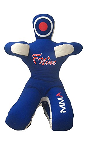 FNine MMA Judo-Boxsack, unbefüllt, Sitzposition, Hände auf der Vorderseite, Grappling-Dummy, Blaue Leinwand, 101,6 cm (40 Zoll) von FNine