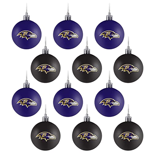 FOCO Baltimore Ravens 12er Set Xmas NFL Weihnachtskugeln von FOCO