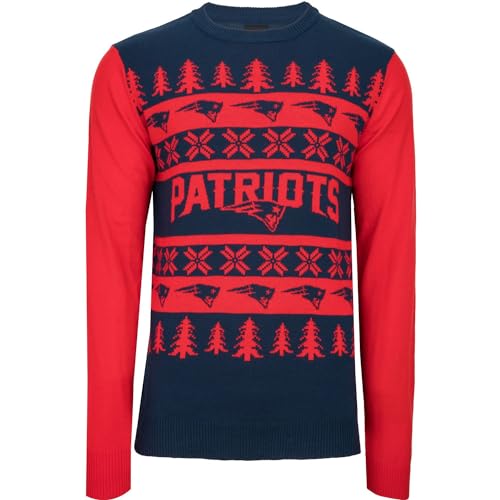 FOCO NFL Ugly Sweater Xmas Pullover New England Patriots - L von FOCO
