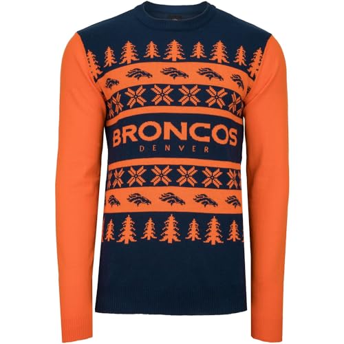 FOCO NFL Ugly Sweater Xmas Strick Pullover Denver Broncos - L von FOCO