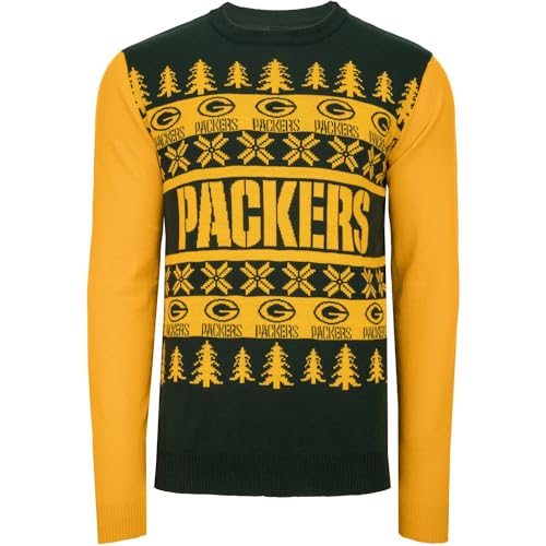 FOCO NFL Ugly Sweater Xmas Strick Pullover Green Bay Packers - L von FOCO
