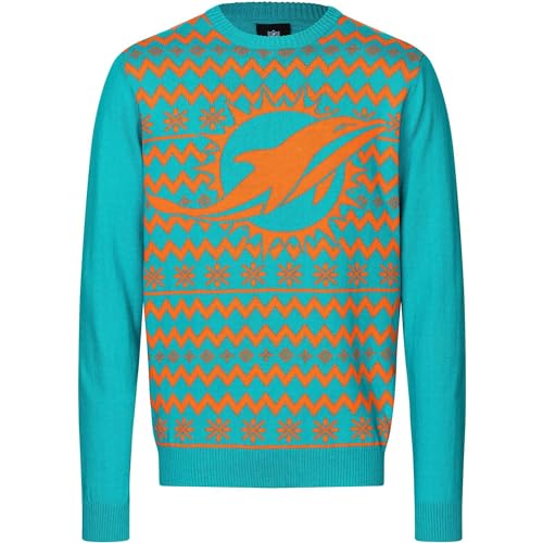 FOCO NFL Winter Sweater Xmas Strick Pullover Miami Dolphins - M von FOCO