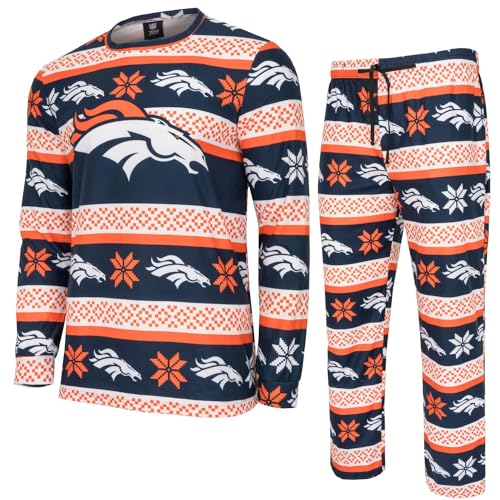 FOCO NFL Winter Xmas Pyjama Schlafanzug Denver Broncos - L von FOCO
