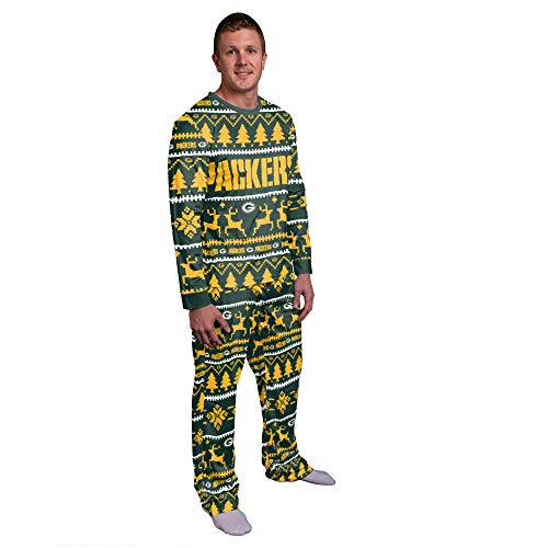 FOCO NFL Winter Xmas Pyjama Schlafanzug - Green Bay Packers - L von FOCO