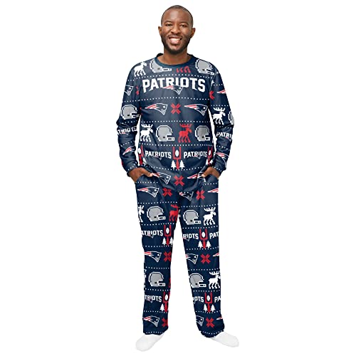 FOCO NFL Winter Xmas Pyjama Schlafanzug New England Patriots - M von FOCO