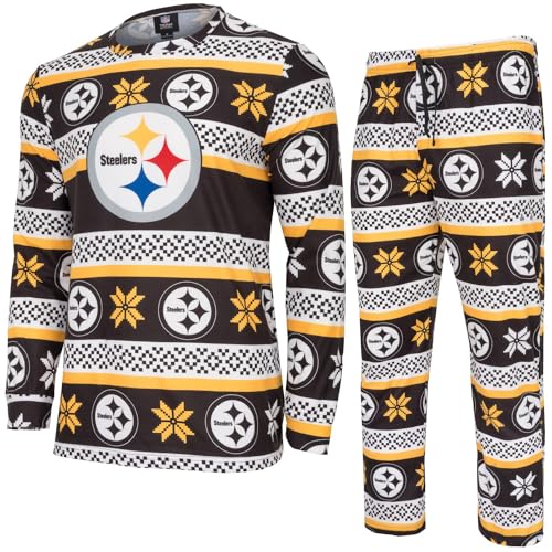 FOCO NFL Winter Xmas Pyjama Schlafanzug Pittsburgh Steelers - XL von FOCO