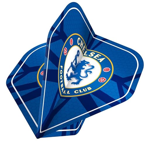 FOCO Offizielles Lizenzprodukt Chelsea Football Club The Blues FC 100 Mikron Nr. 2 Form-Dart-Flights, gemustert, 3 Sets mit 3 Flights (3XF3887) von FOCO