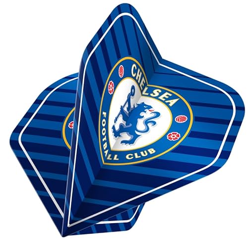 FOCO Offizielles Lizenzprodukt Chelsea Football Club The Blues FC 100 Mikron Nr. 2 Form Dart-Flights, gestreift, 1 Set mit 3 Flights (F3888) von FOCO