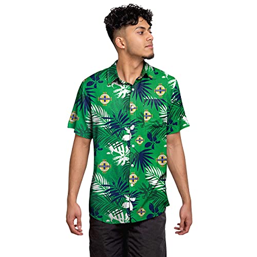 Football Club Tropical Kurzarm-Shirt, Knopfleiste mit Blumenmuster, Premier League (groß, Schottland) von FOCO