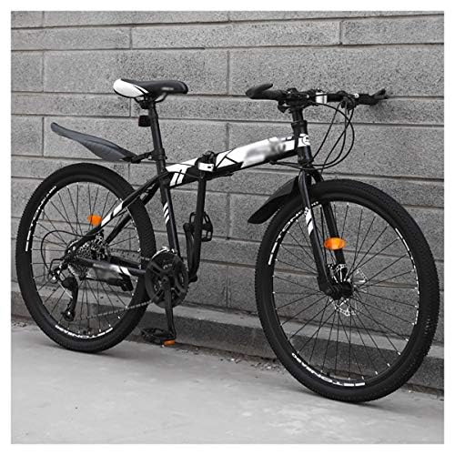 FOELANNE Fahrrad für Erwachsene, Faltbares Mountainbike mit Vollfederung, 15 Sekunden faltbar, 24 Zoll, 26 Zoll, 21-Gang, 24-Gang, 27-Gang, Mehrfarbig(C,26In27Speed) von FOELANNE