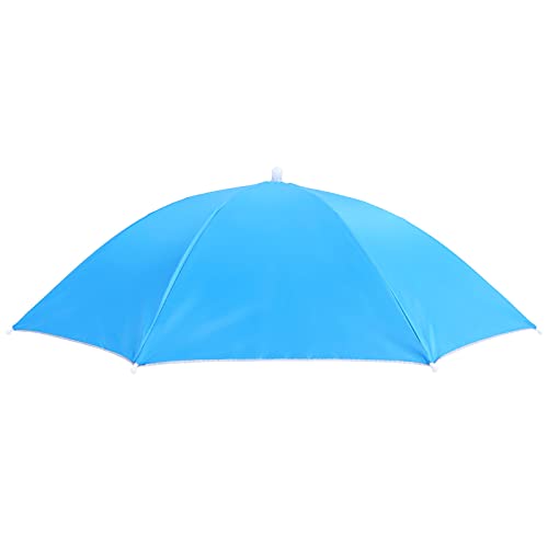 FOLOSAFENAR Angel-Regenkappe, elastisches Stirnband-Design, Regenschirm-Hut, Regenschirm-Kappe zum Angeln im Freien, Camping, Wandern zum Schutz des Kopfes(Hellblau) von FOLOSAFENAR