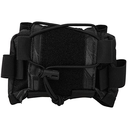 FOLOSAFENAR Multifunktionale Tasche Oxford Cloth Battery Pouch mit Haken und Schlaufe für Helmzubehör(Black) von FOLOSAFENAR