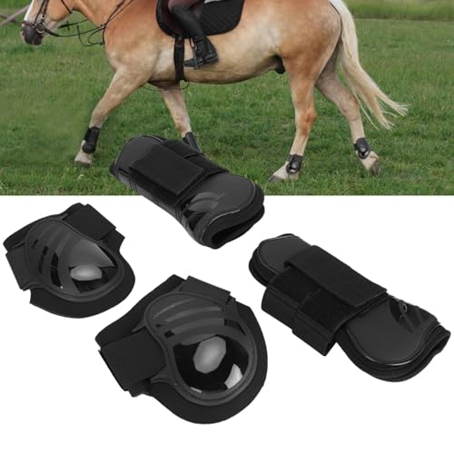FOLOSAFENAR Pferdesehnen- und Streichkappen, Pferdestiefel atmungsaktiv zum Schutz der Pferdebeine(Schwarz, m) von FOLOSAFENAR