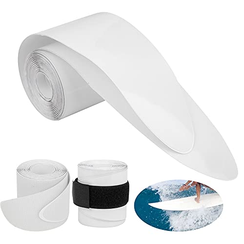 FOLOSAFENAR Surfbrett-Schutzband, 2 Stück 6,3 X 188 cm PVC-Paddelbrett-Schutzband, Zwei Arten Optionales Kantenschutz-Surfband, für Surfliebhaber, Paddelbrett-Surfbrett(Transparent) von FOLOSAFENAR