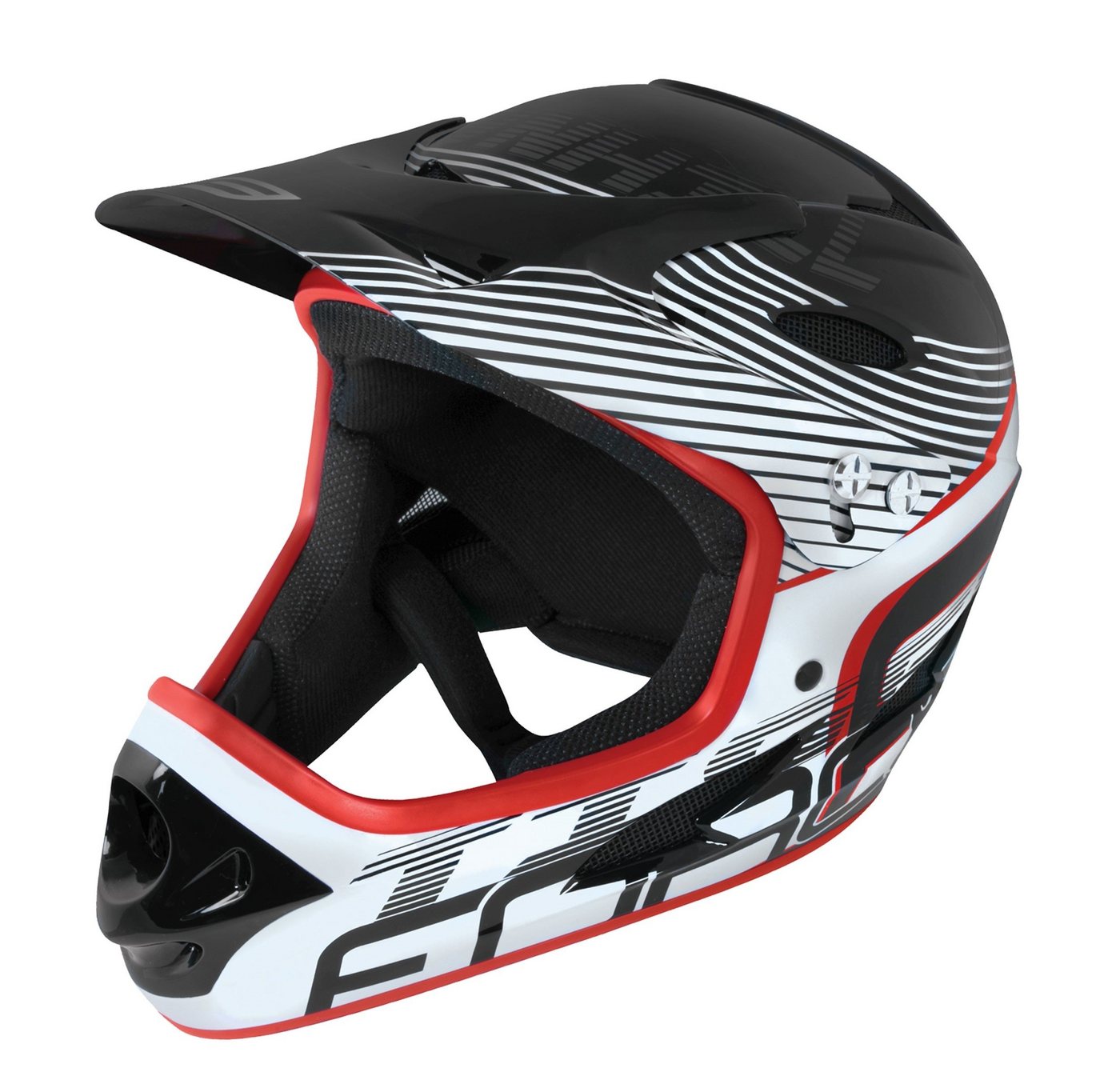 FORCE Fahrradhelm Downhill Helm FORCE TIGER black-red-white L-XL von FORCE