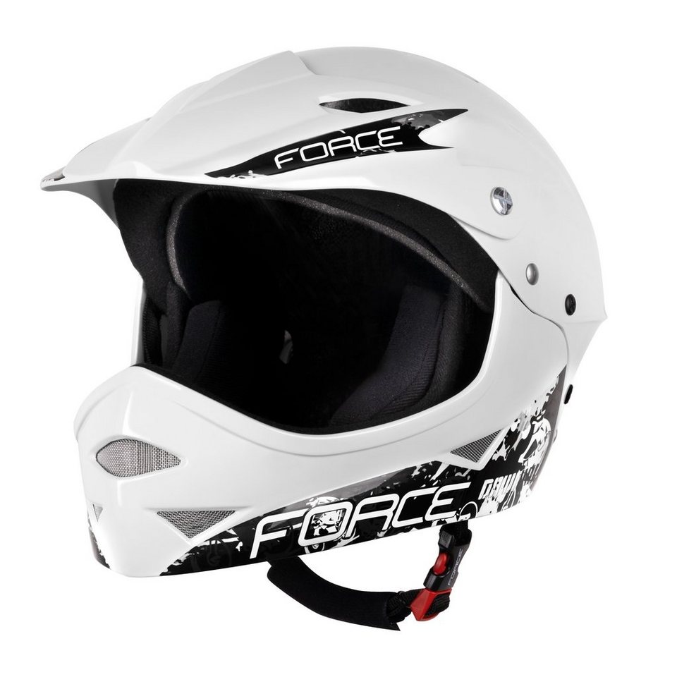 FORCE Fahrradhelm Helm FORCE DOWNHILL glossy white S - M von FORCE