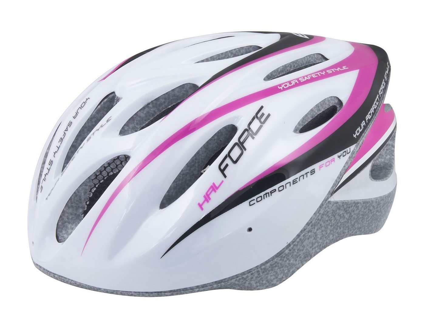 FORCE Fahrradhelm Helm FORCE HAL weiss/pinkrosa XS-S von FORCE
