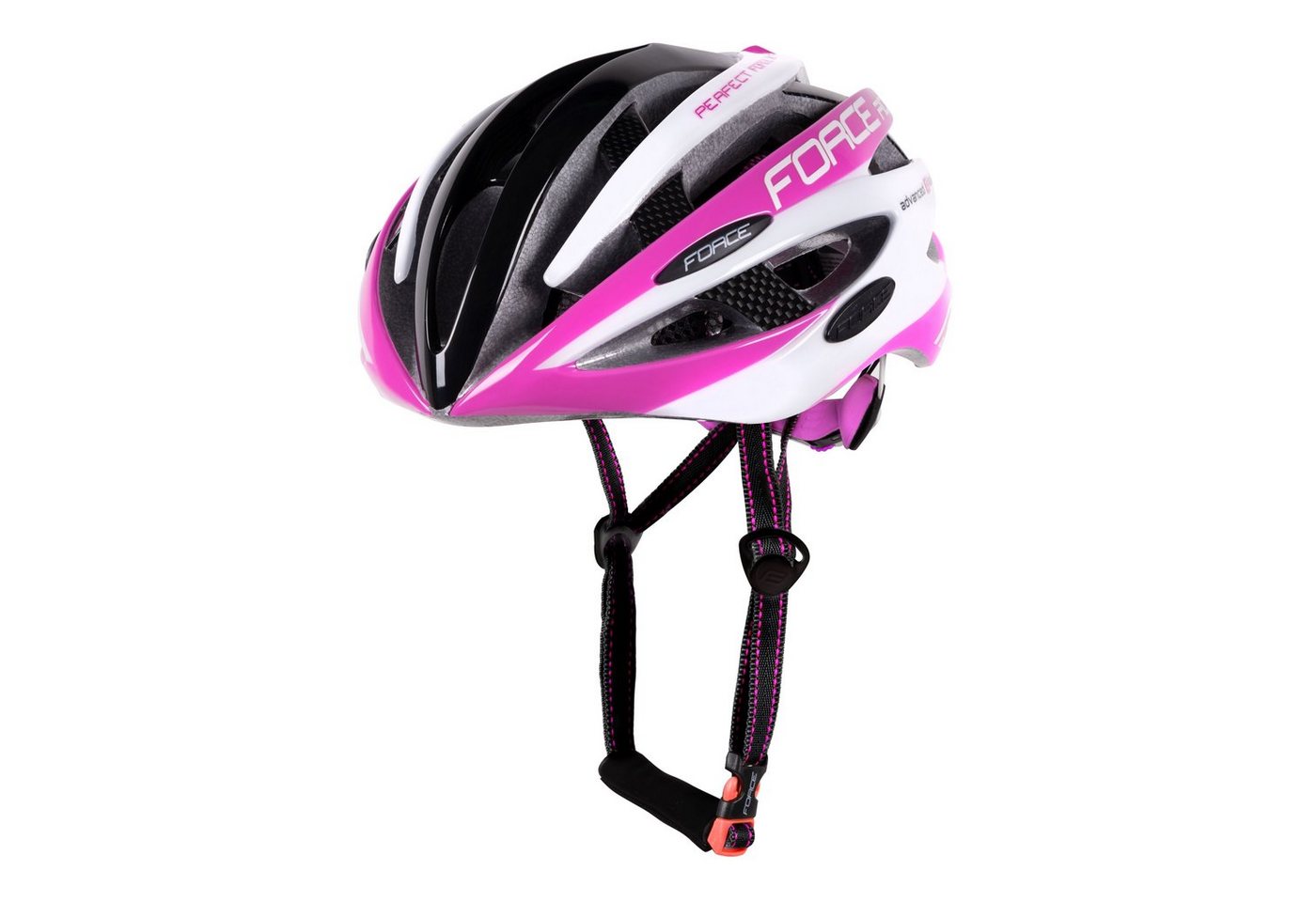 FORCE Fahrradhelm Helm FORCE ROAD pink-white- black S - M von FORCE