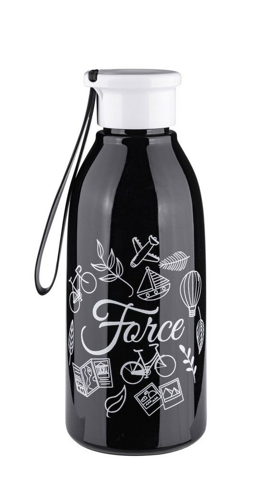 FORCE Trinkflasche Flasche FORCE DROP 0,6 l schwarz gemustert von FORCE