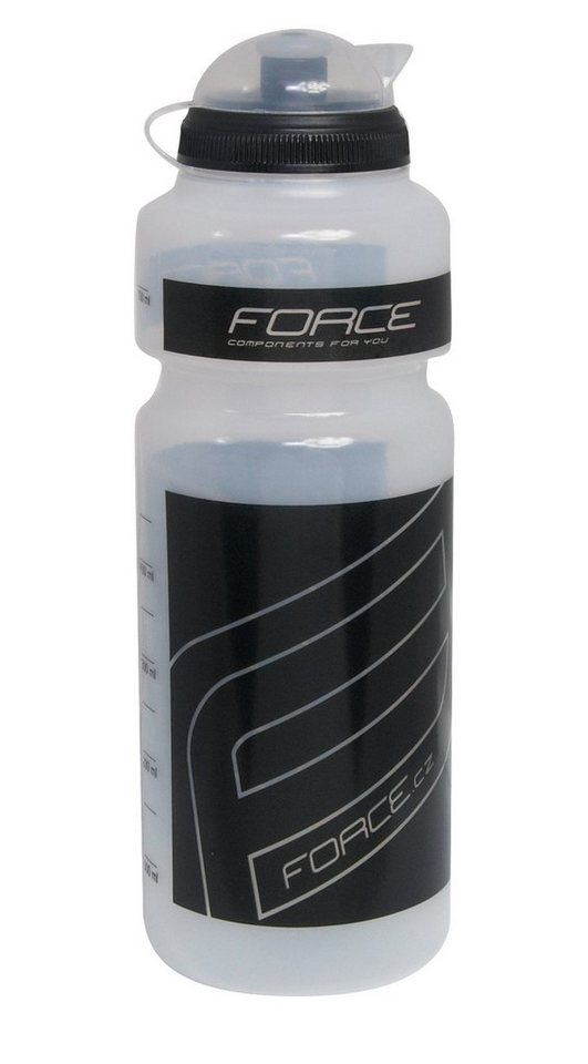FORCE Trinkflasche Flasche FORCE F" 0.75 l transparent + schwarz" von FORCE