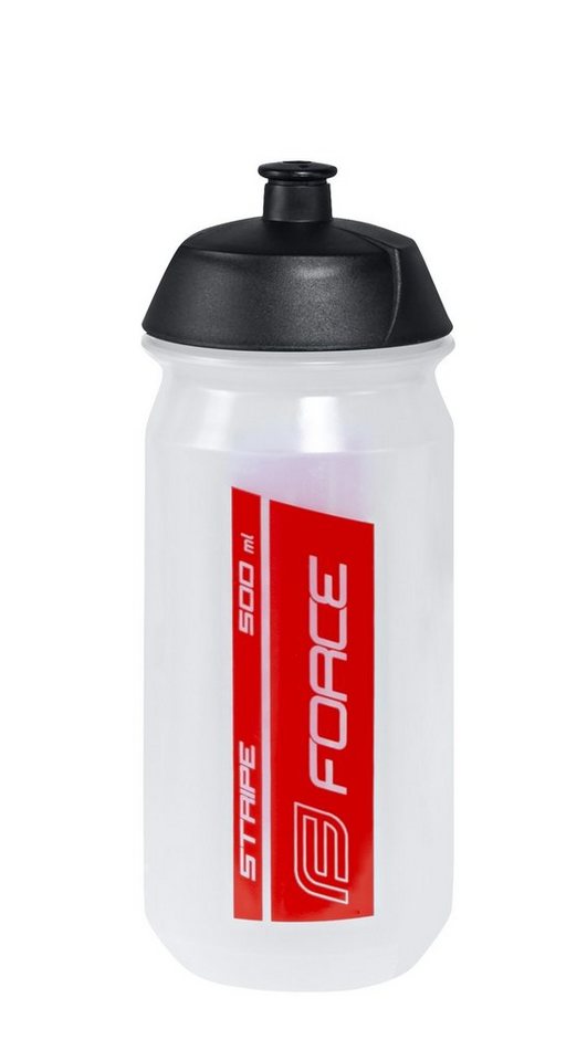 FORCE Trinkflasche Flasche FORCE STRIPE 0.5 l. transparent-rot von FORCE