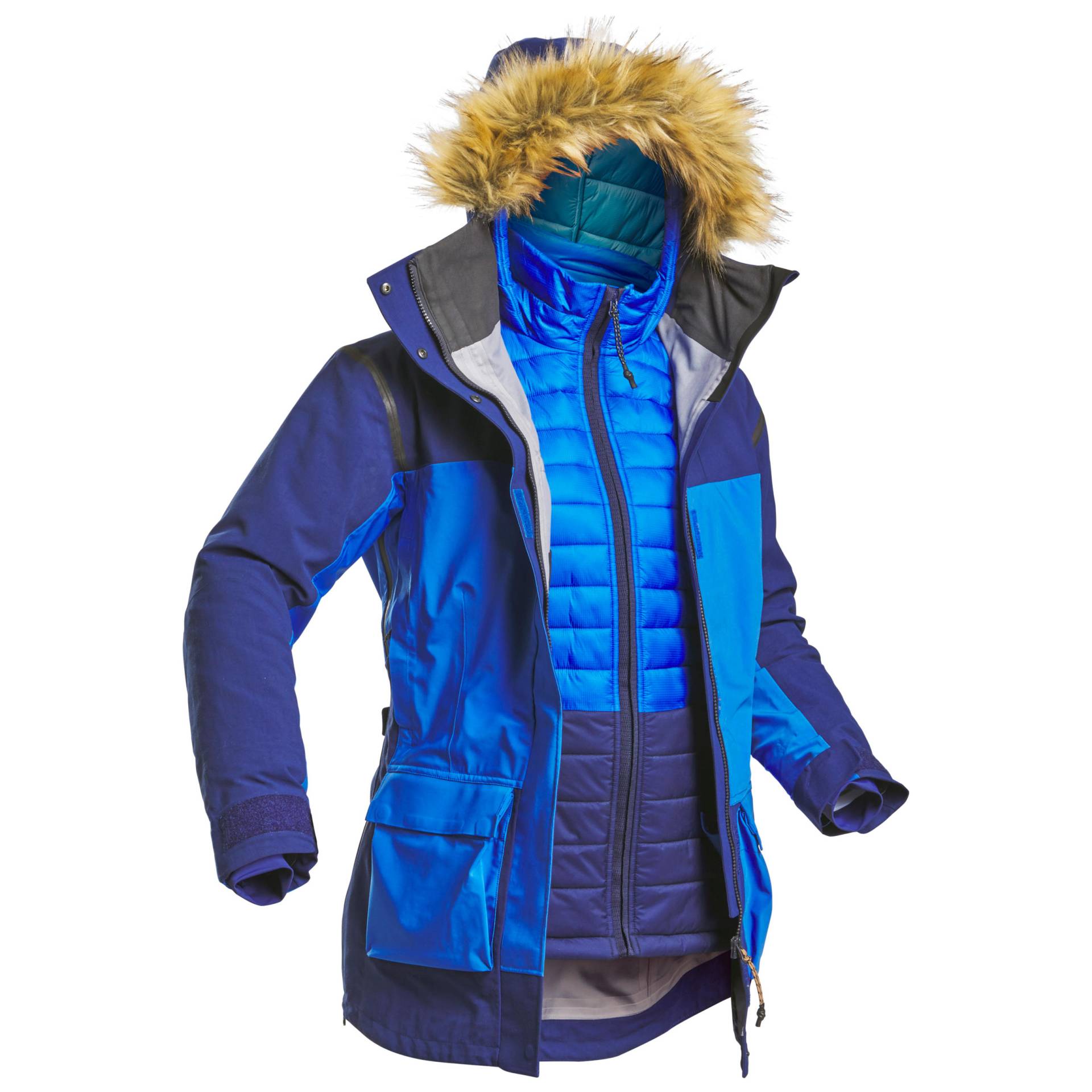 3-in-1-Parka Damen wasserdicht Komfort bis -33 °C - Arctic 900 von FORCLAZ