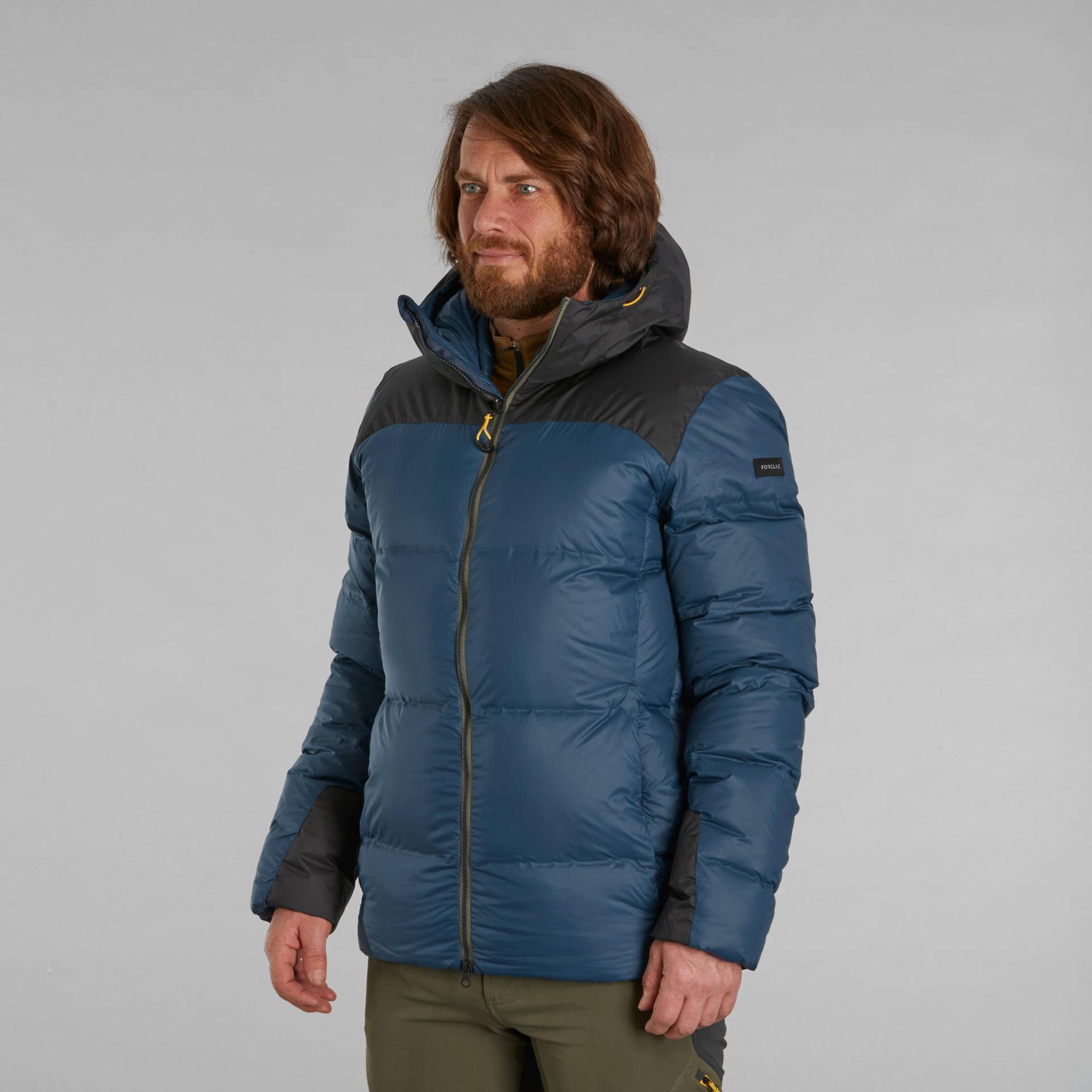 Daunenjacke Herren mit Kapuze bis -18 °C Bergwandern - MT900 blau von FORCLAZ