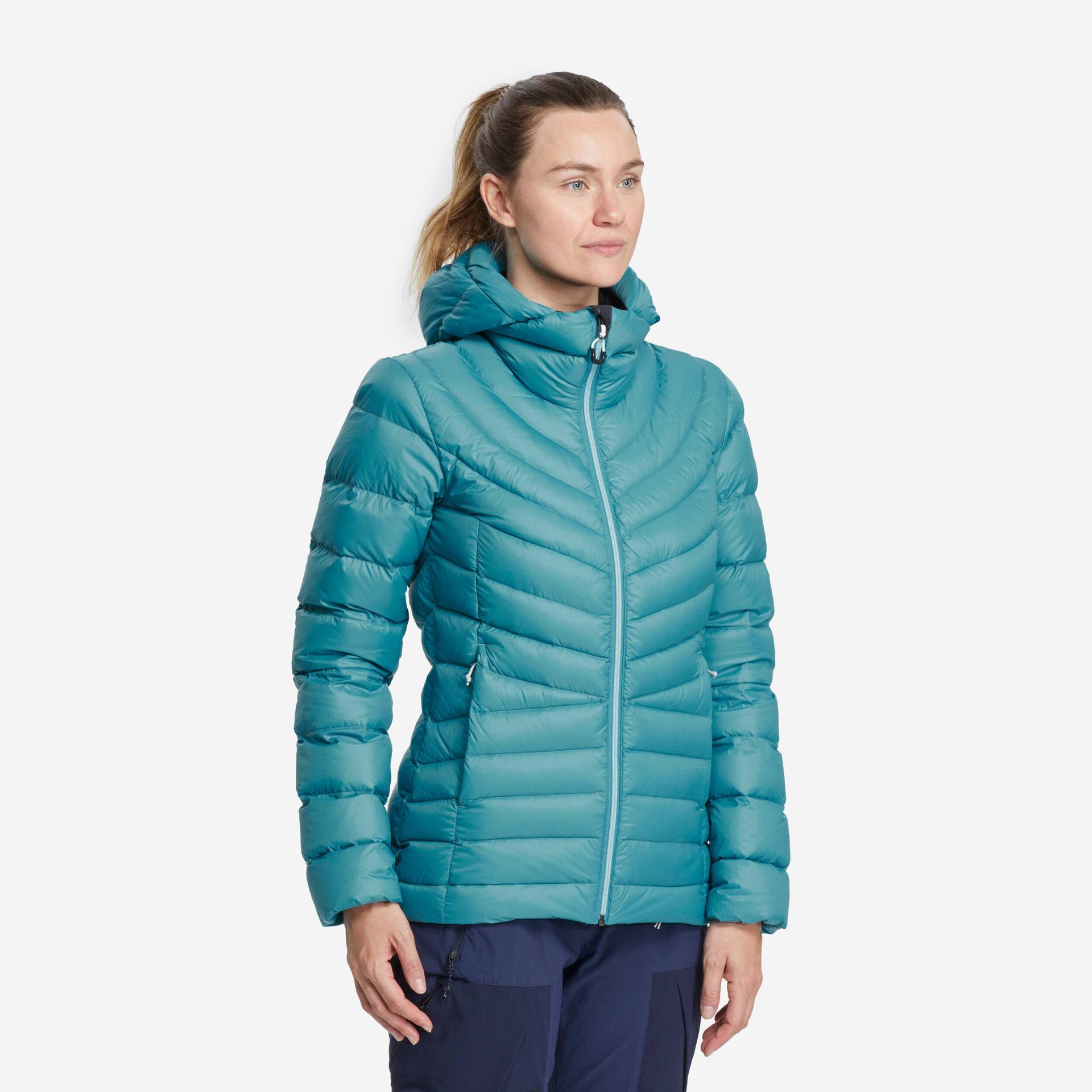 Daunenjacke Damen Kapuze bis -10 °C Trekking - MT500 von FORCLAZ