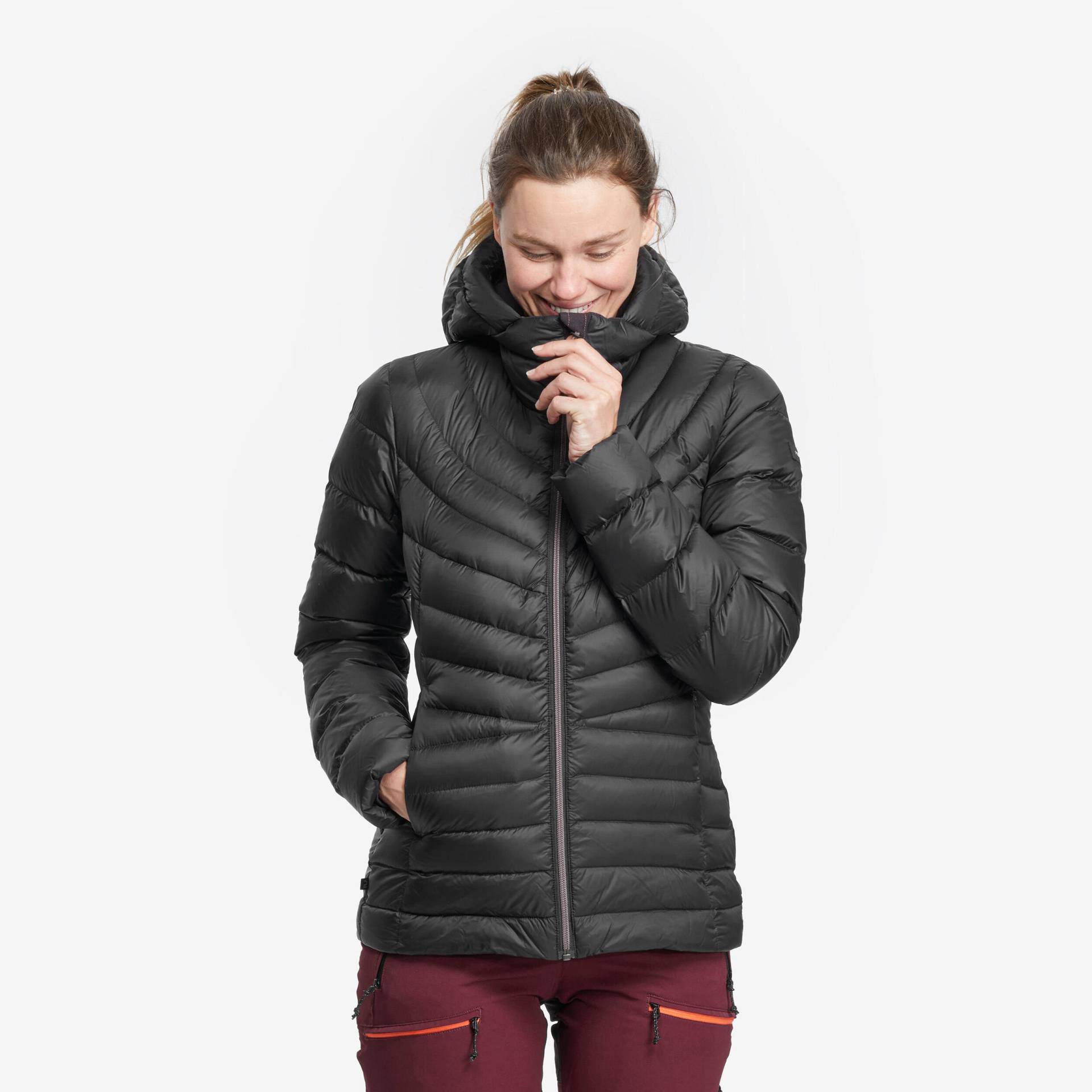 Daunenjacke Damen Kapuze bis -10 °C Trekking ‒ MT500 von FORCLAZ