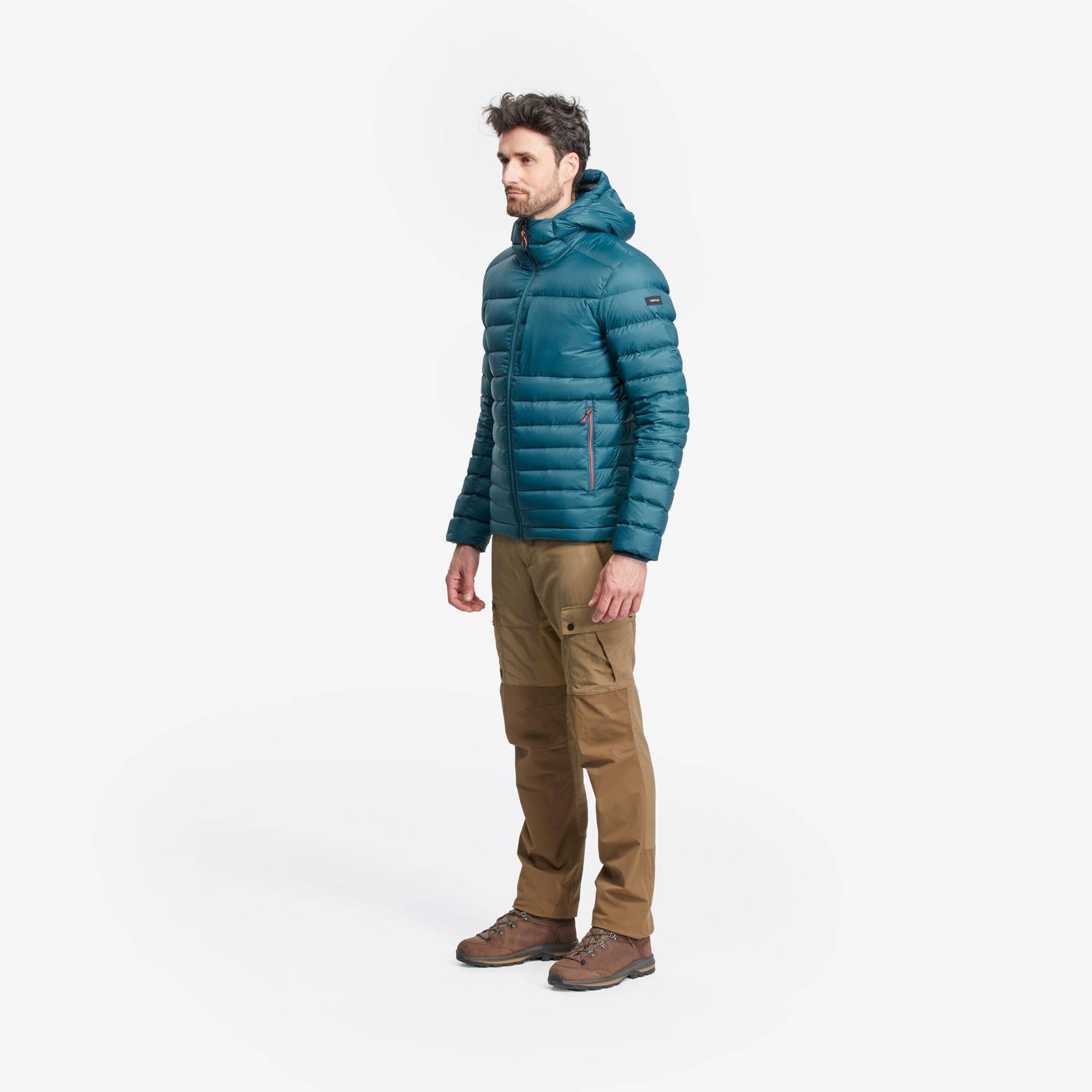 Daunenjacke Herren bis -10 °C Kapuze Trekking - MT500 von FORCLAZ